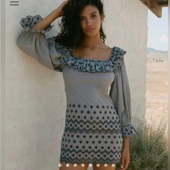 Doen Franique Dress in Azure Paris Gingham - Picture 10 of 11